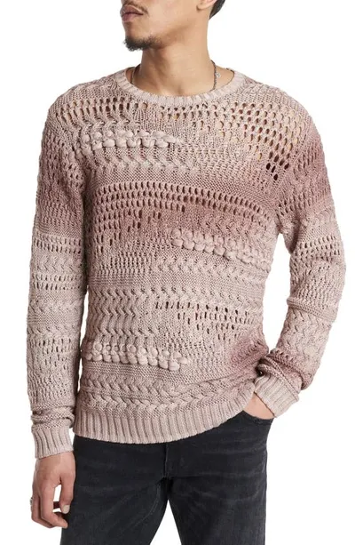 John Varvatos Leone Mixed Stitch Sweater In Dried Petal