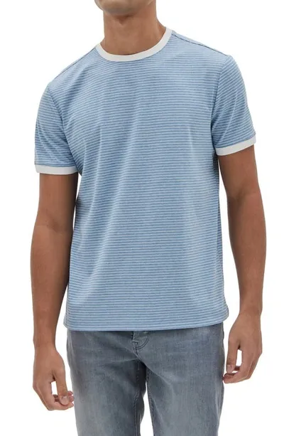 Robert Barakett Reznik Stripe Ringer T-shirt In Blue