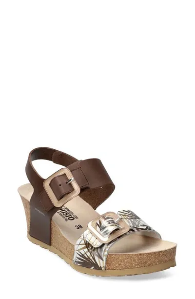 Mephisto Lissia Wedge Sandal In Dark Brown