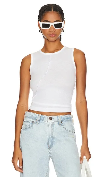 Helmut Lang Twisted Muscle Cotton Tank Top In White