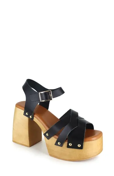 Zigi Marcy Platform Sandal In Blk Leathe