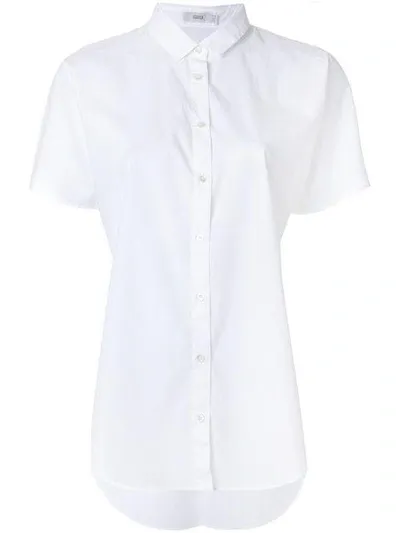 Closed Shortsleeved Button Shirt In White