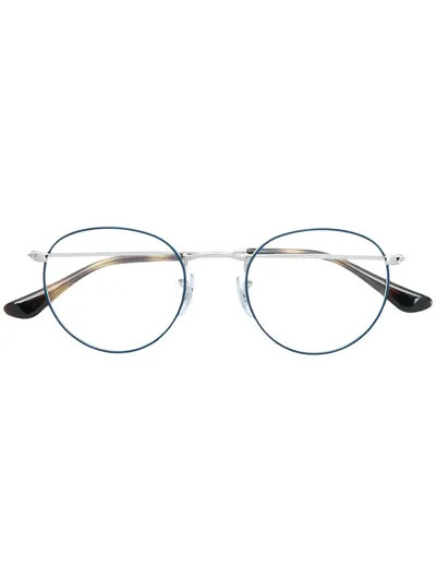 Ray Ban Round Framed Glasses In Blue