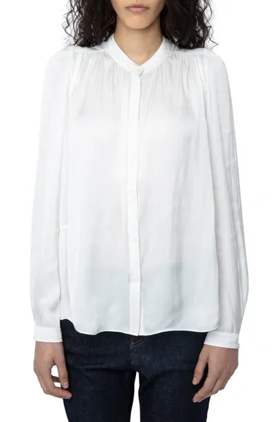 Zadig & Voltaire Tchin Satin Blouse In White