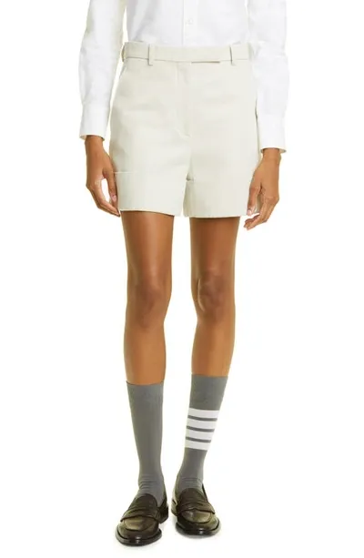 Thom Browne Beltloop Cotton Gabardine Sack Shorts In Brown