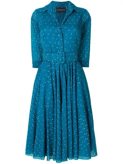 Samantha Sung Mini Dot Aster Dress In Blue