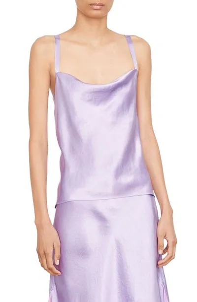 Vince Cowl-neck Satin Cami In Sugar Plum