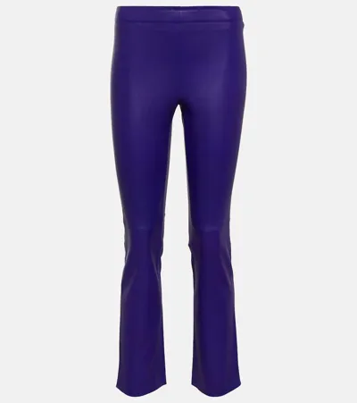 Stouls Jp Twenty Slim Leather Pants In Violett