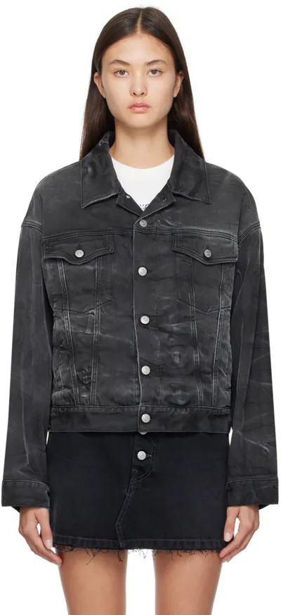 Mm6 Maison Margiela Black Cotton Denim Jacket