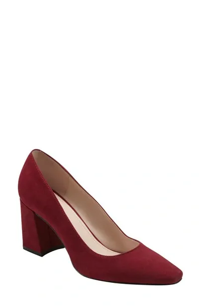 Marc Fisher Varla Block Heel Pump In Dark Red 601