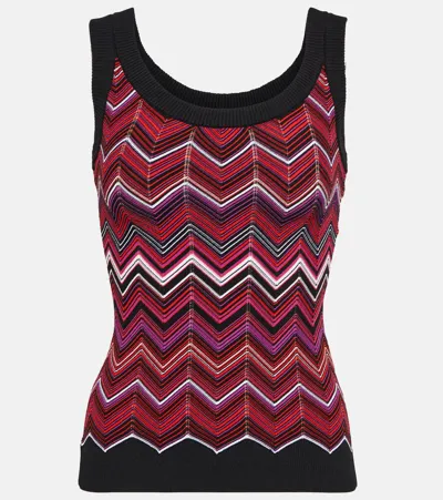 Missoni Zig-zag Pattern Sleeveless Top In Black