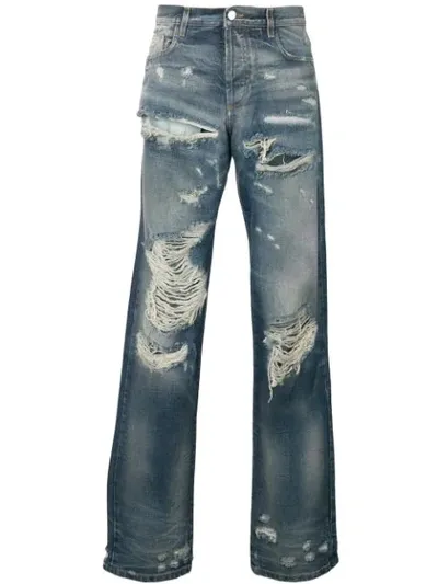 Faith Connexion Distressed Regular Jeans In Blue