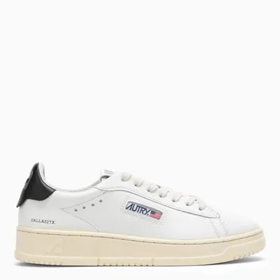 Autry 'medalist' White Low Top Sneakers With Contrasting Heel Tab In Leather Woman