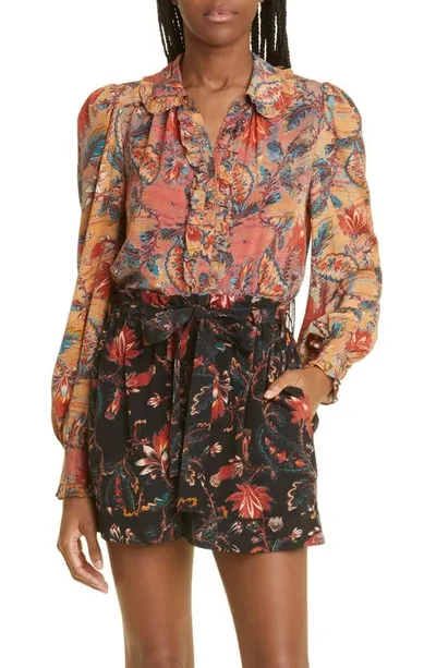 Ulla Johnson Philipa Ruffle Silk Blouse In Multi