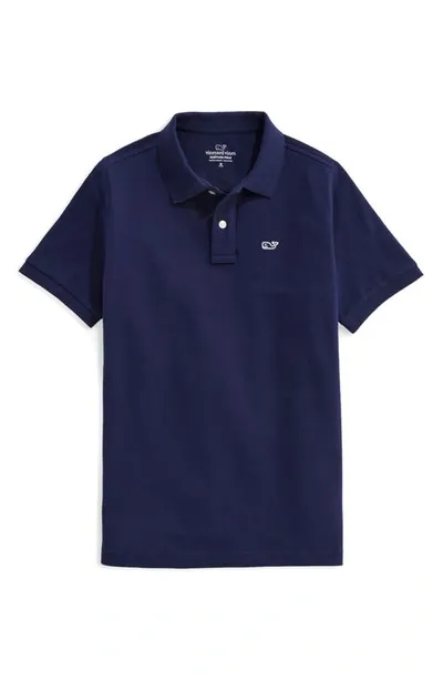 Vineyard Vines Heritage Pique Polo Shirt In Nautical Navy