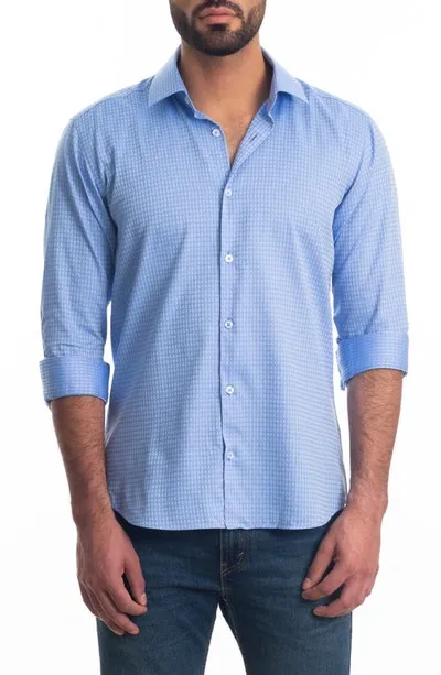 Jared Lang Trim Fit Cotton Button-up Shirt In Blue