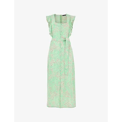 Whistles Womens Multi-coloured Sophie Daisy Meadow Floral-print Woven Midi Dress In Green/multi