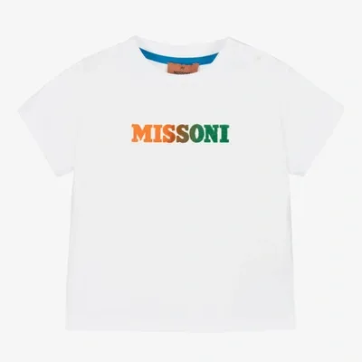 Missoni Babies' Boys White Cotton Logo T-shirt