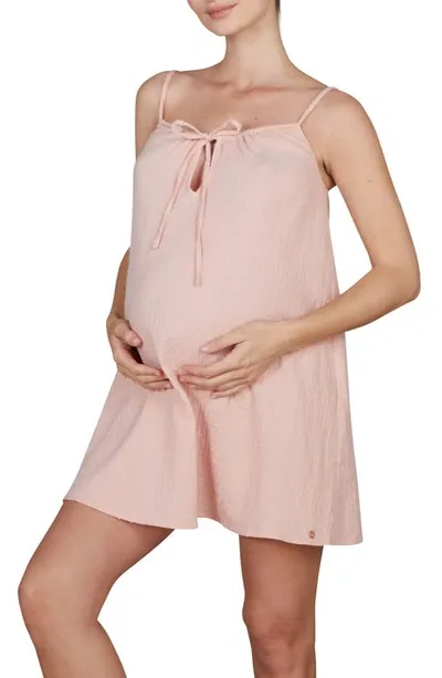 Cache Coeur Organic Cotton Maternity & Nursing Nightgown In Coral