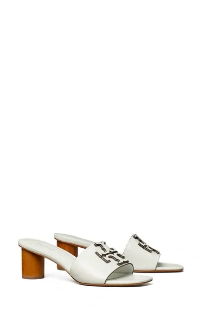 Tory Burch Ines Leather Logo Mule Sandals In Gardenia