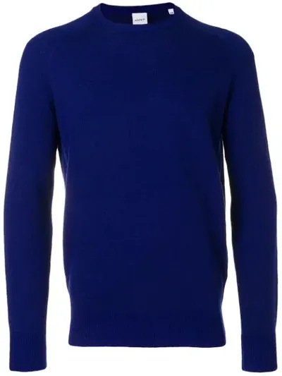 Aspesi Ribbed Crew Neck Sweatshirt In Bluette