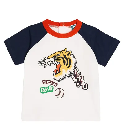 Kenzo Babies' Graphic-print Cotton T-shirt In Weiss