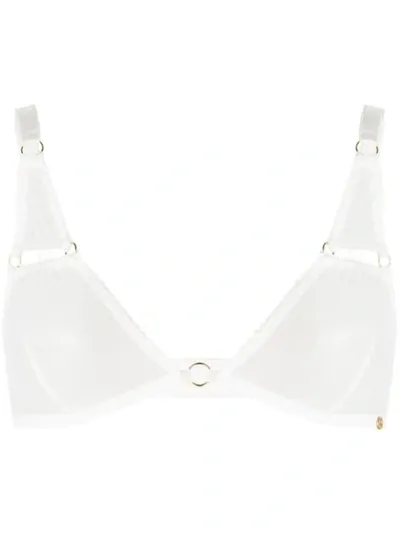 Something Wicked Triangle Cut-out Mesh Bra In White