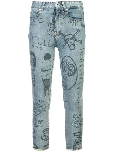 Haculla Mindful Doodles Jeans In Blue