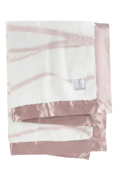 Little Giraffe Kids' Luxe Ribbon Baby Blanket In Dusty Pink