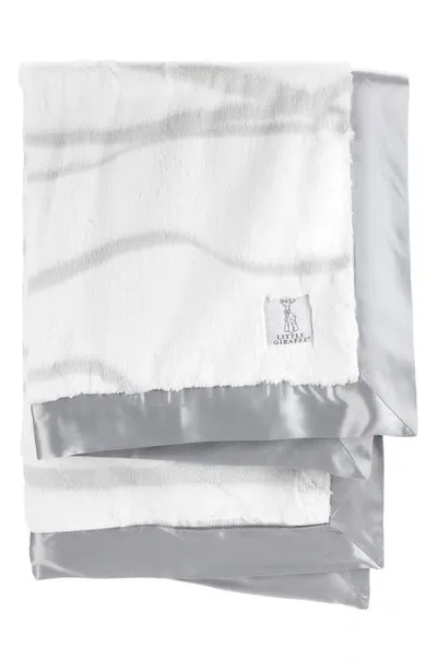 Little Giraffe Kids' Luxe Ribbon Baby Blanket In Silver