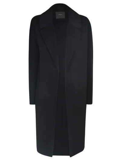 Pinko Single-breasted Wool Coat In Black