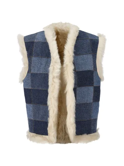 Chloé Reversible Sleeveless Jacket In Blue