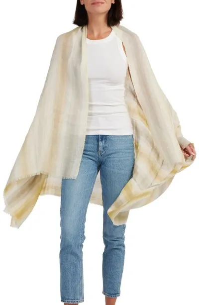 Vince Ombré Stripe Cotton Gauze Scarf In Yuzu