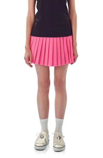 English Factory Sportswear Pleated Stretch Skort In Fuchsia