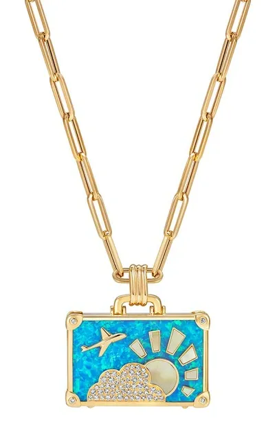 Nevernot Travel Suitcase Pendant Necklace In Multi