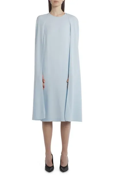 Stella Mccartney Stretch Crepe Cape Dress In 4449 Ice Blue