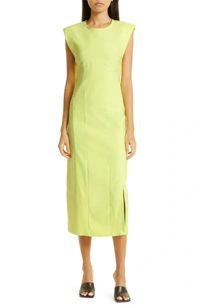 Gestuz Aurora Cap Sleeve Sheath Dress In Sunny Lime