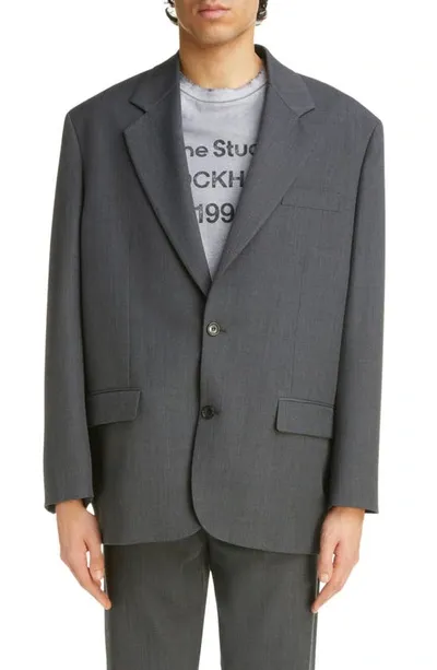 Acne Studios Classic Jacket In Dark_grey_melange