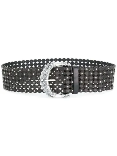 Orciani Wide Laser Cut Belt In Black