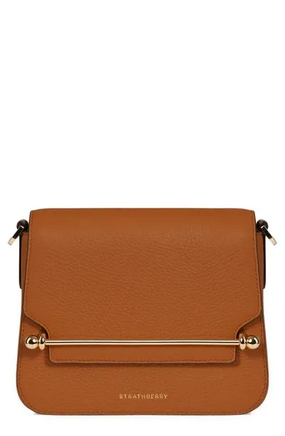 Strathberry Ace Mini Leather Crossbody Bag In Tan