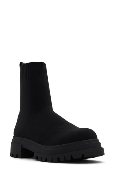 Aldo North Knit Platform Boot In Black