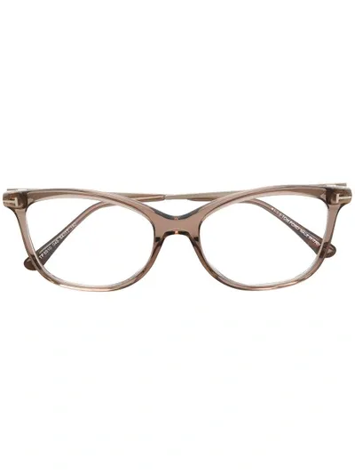 Tom Ford Square Frame Glasses In Metallic