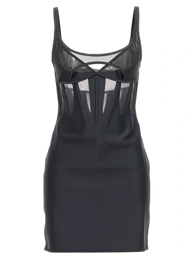 Mugler Pochet Minidress Dresses Black In Negro