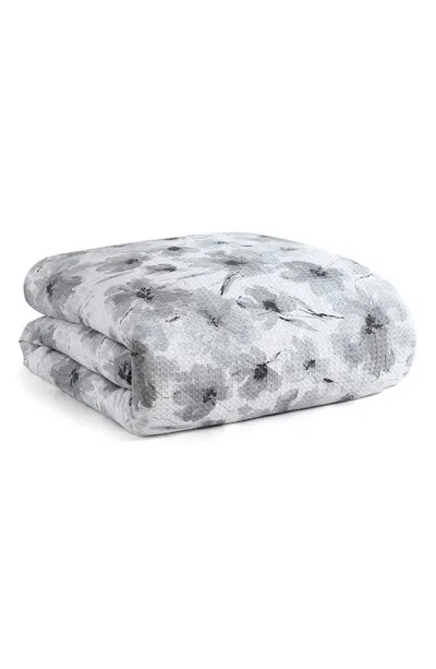 Dkny Modern Bloom Waffle Cotton Duvet & Sham Set In Grey