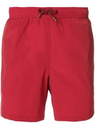 Aspesi Plain Swim Trunks In Red