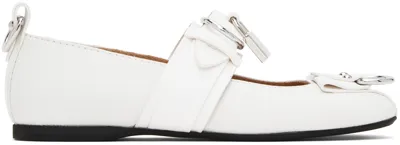 Jw Anderson White Padlock Detail Ballerina Shoes