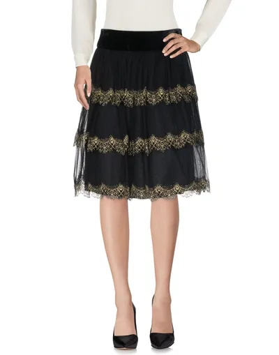 Alberta Ferretti Midi Skirts In Black