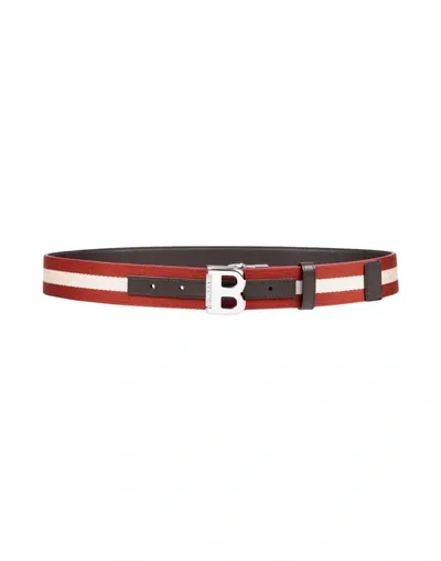 Bally Fabric Belt In Maroon