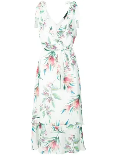 Nicole Miller Printed Sleeveless Dress In White