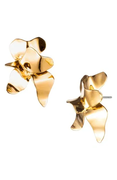 Sterling King Lotus Stud Earrings In Gold